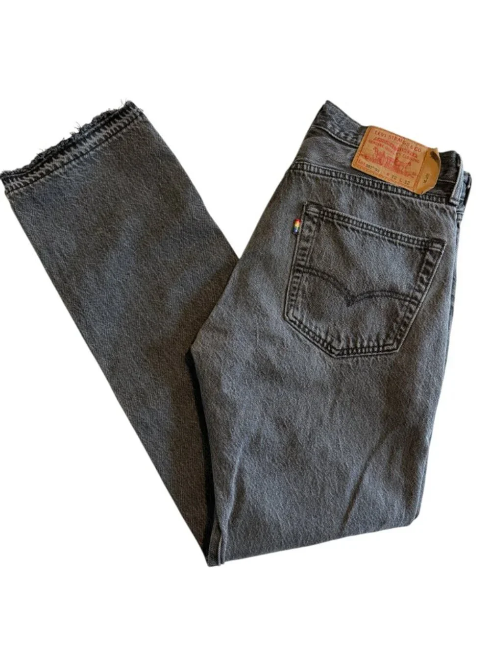 Vintage LEVIs 501 93s Rainbow Pride Gray Denim Jeans 32